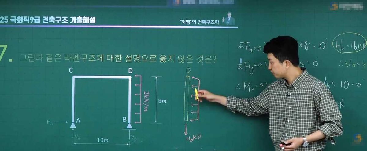 공무원 건축구조 기출해설 강의 장면